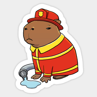 Capybara Firefighter costume Sticker